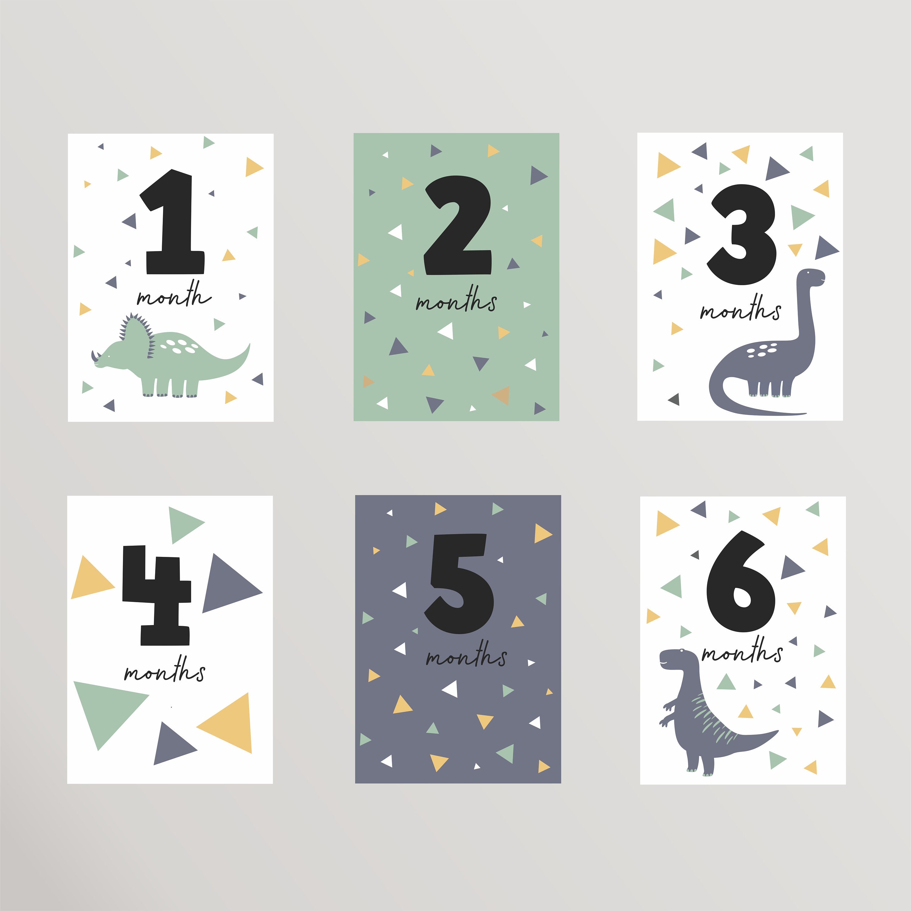 Printable Milestone Cards With Dinosaurs Baby Shower Gift Baby Boy ...