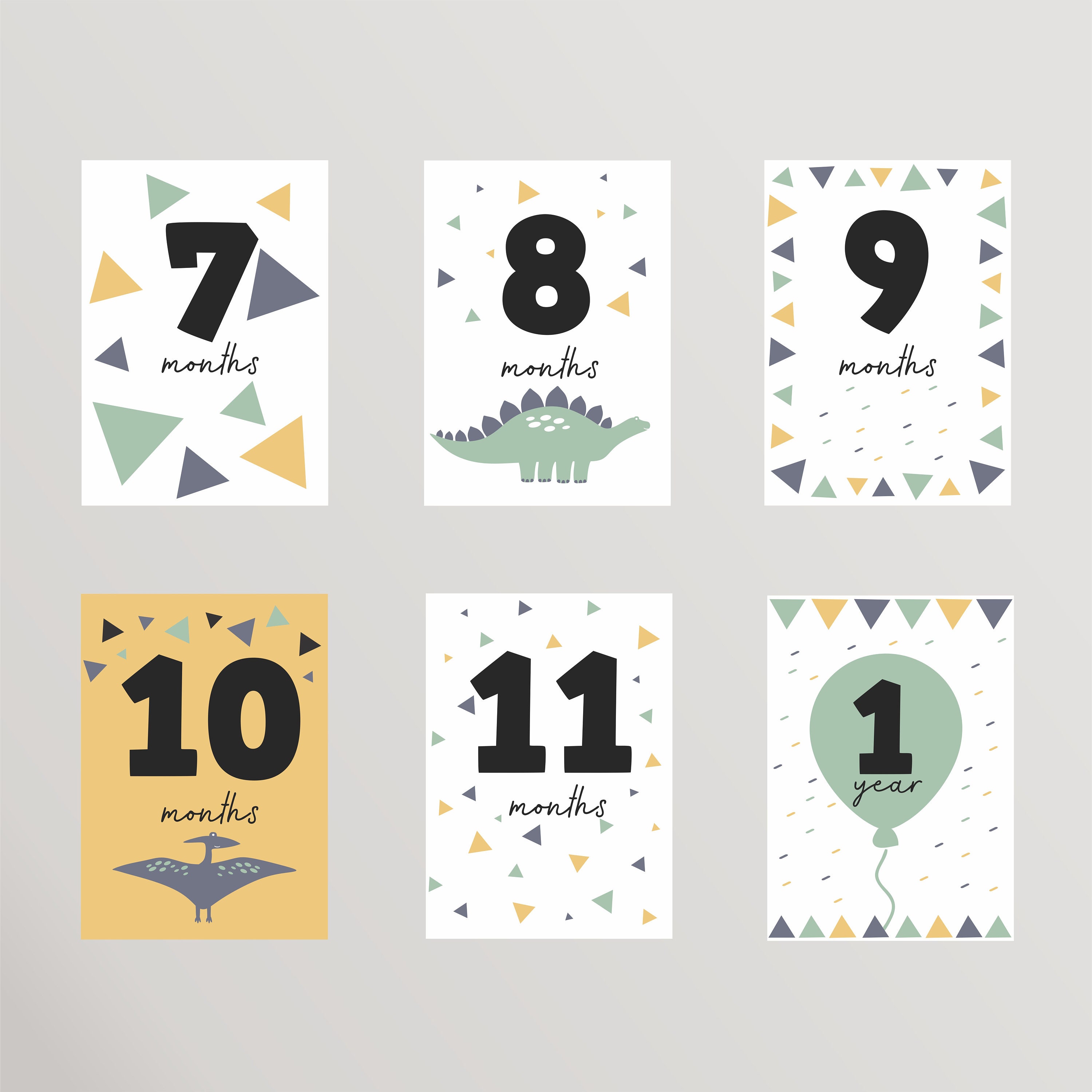 Printable Milestone Cards With Dinosaurs Baby Shower Gift Baby Boy ...