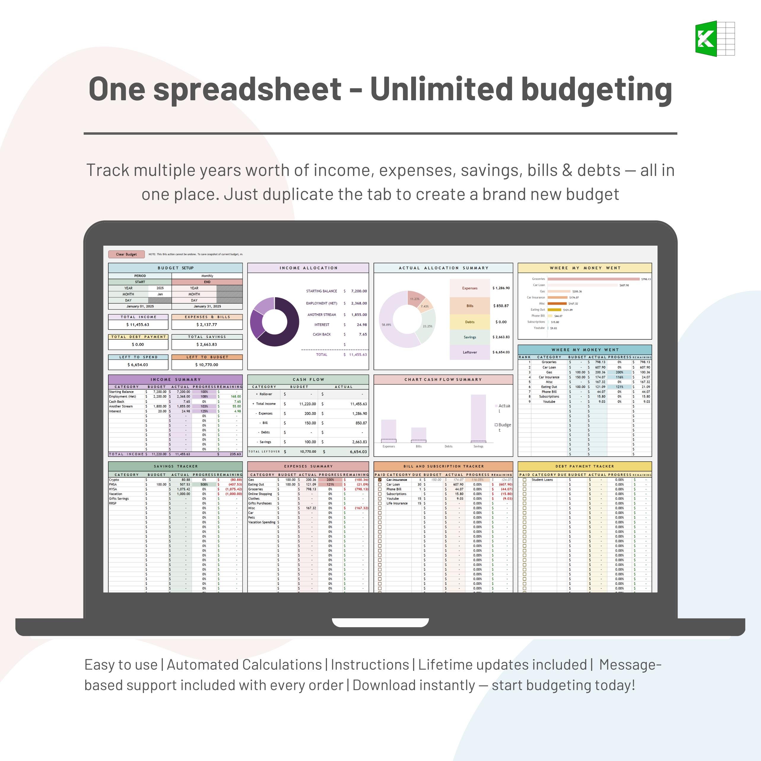Simple Budget Tracker: Excel Template for Personal Finance (digital ...