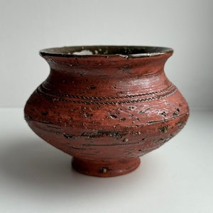 Vintage Schildt pot glazed ceramic planter handmade Scandinavian pottery Swedish bowl rustic mid century stoneware home patio decor