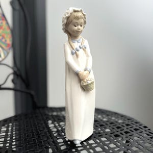 Zaphir Lladro vintage porcelain girl figurine Spanish pottery home nursery office decor luxury gift for her collectible handmade centerpiece