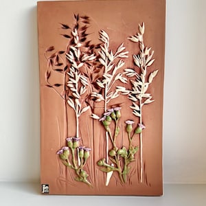 Jie Gantofta vintage wall plaque Swedish pottery wall hanging ceramic decor flower motif by Aimo Nietosvuori no. 769 home garden patio decor