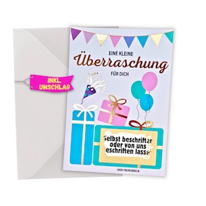 Gutschein - Rubbelkarte für Frauen & Männer - Rubbellos Geburtstagskarte zum freirubbeln mit Rubbelaufkleber Überraschung Reise Persönlich