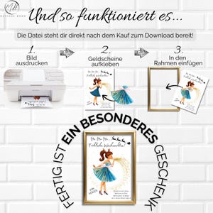 Einfache DIY-Anleitung: Ausdrucken, Geldschein falten & einrahmen – Geschenk in wenigen Minuten.