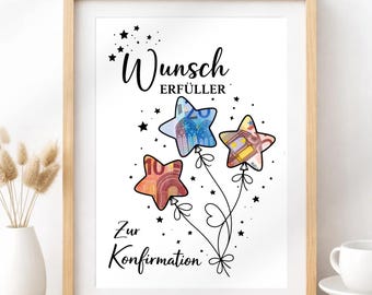 Cash gift for confirmation | Wish fulfiller | Last-minute confirmation gift for men and women | Instant download | Gift | Confirmation present