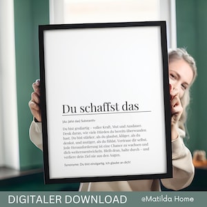 Postkarte Definition Du schaffst das •Ermutigung Freundin Mutmacher Karte Kämpfer Prüfung Geschenk Glücksbringer Aufmunterung • Foto-Platz