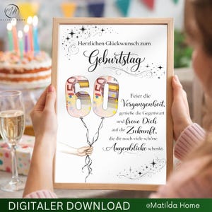 Geld verschenken 60 Geburtstag – persönliche Geschenkidee mit Poster und Geldschein für Familie und Freunde