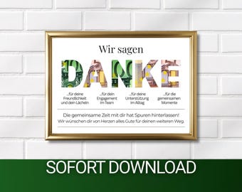 Farewell gift for a colleague, ready to print | Thank you | Retirement | Job change | PDF template for a cash gift | A4 DIY