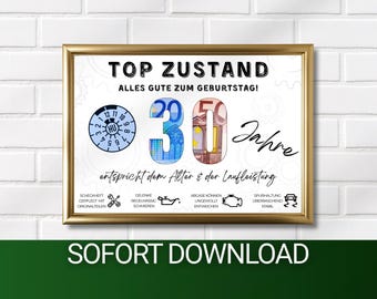 Geldgeschenk 30. Geburtstag Mann Jahrgang 1996 Geschenk Idee Ihn Geld verschenken Geburtstagsgeschenk PDF sofort Download selber ausdrucken