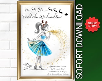 Christmas Money Gift for Girls | Merry Christmas for Women | DIY Christmas Gifts | Last Minute Gift Idea | Instant Download