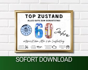 Geldgeschenk 60. Geburtstag Jahrgang 1966 Mann Geschenk Geburtstag Geld lustig DIY Geburtstagsgeschenk I PDF Druckvorlage selber ausdrucken