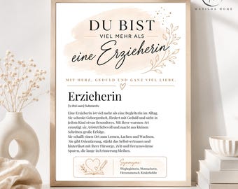 Card for Early Childhood Educator Definition | Gift for Kindergarten Child Farewell Kindergarten Graduation Thank You Kindergarten Teacher Thank You Small Gift PDF