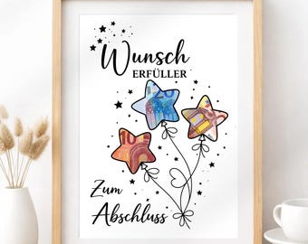 Money Gift for School Graduation | Wish Granter | Last Minute Graduation Gift for Boys and Girls | Instant PDF Download | High School Diploma | School Leaving Certificate