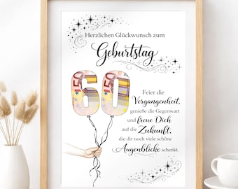 60th Birthday Money Gift for Men and Women, Born in 1966, Funny DIY Birthday Gift Idea | PDF Instant Download, Print It Yourself