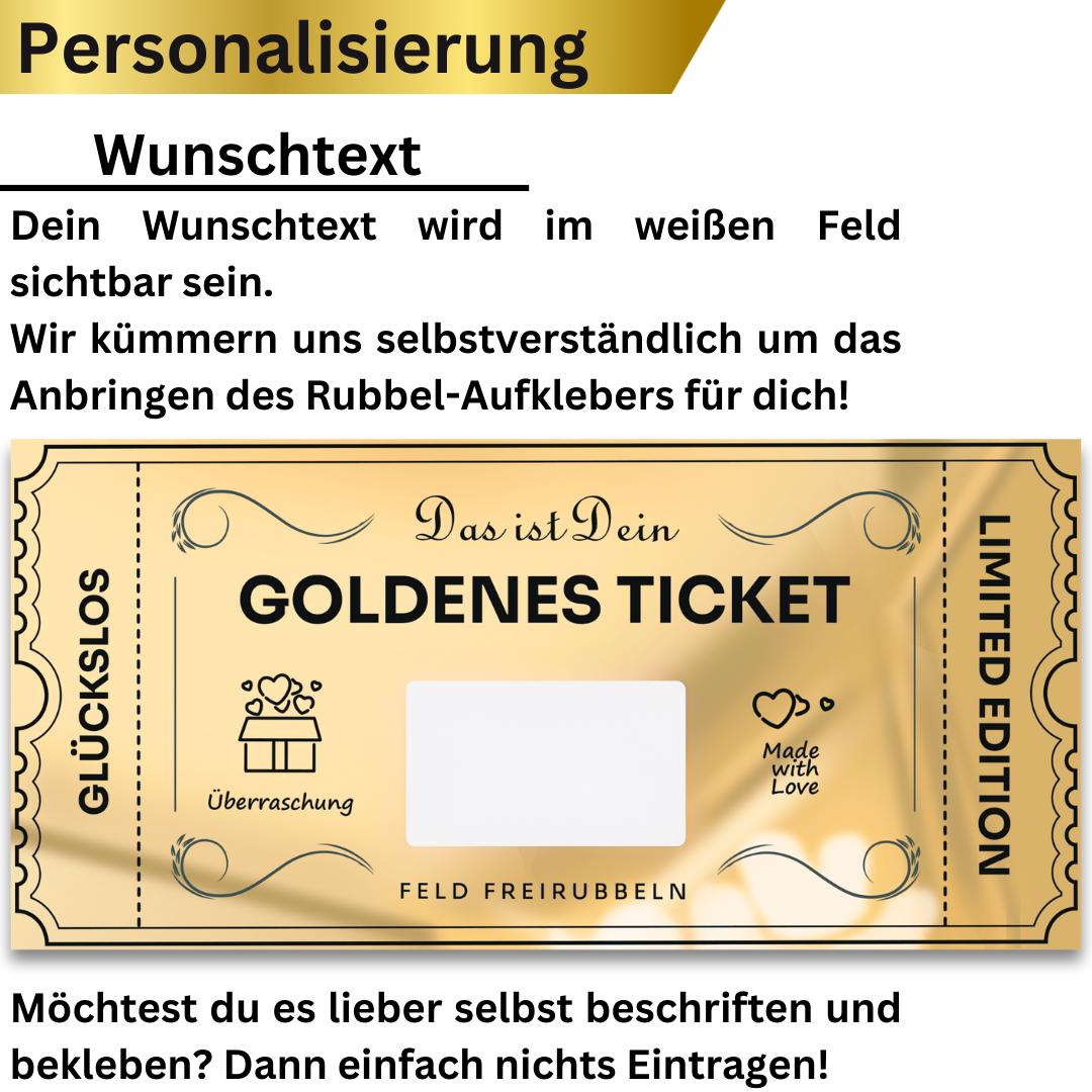 Rubbelkarte Mit Persönlicher Botschaft – Goldenes Ticket Als Gutschein Zum Ausfüllen