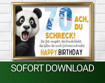 Money gift for a 70th birthday, poster, birthday present, born in 1956, digital download PDF for printing, gift idea for men and women, DIY printable