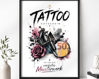Gift of money: Tattoo | Gift certificate idea for a birthday | Wish fulfiller | Birthday wish | Tattoo voucher | PDF PNG Download