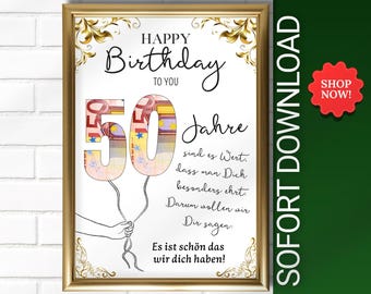 Een leuk idee voor een geldcadeau voor de 50e verjaardag van een vrouw of man geboren in 1976. Een grappig doe-het-zelf verjaardagscadeau | PDF direct te downloaden, zelf printen.