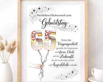 65th Birthday Money Gift for Men and Women, Born in 1961, Funny DIY Birthday Gift Idea | PDF Instant Download, Print Yourself