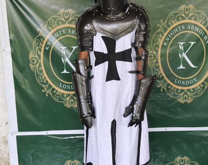 Wearable Black Templar Knight Armor | Crusader LARP Costume
