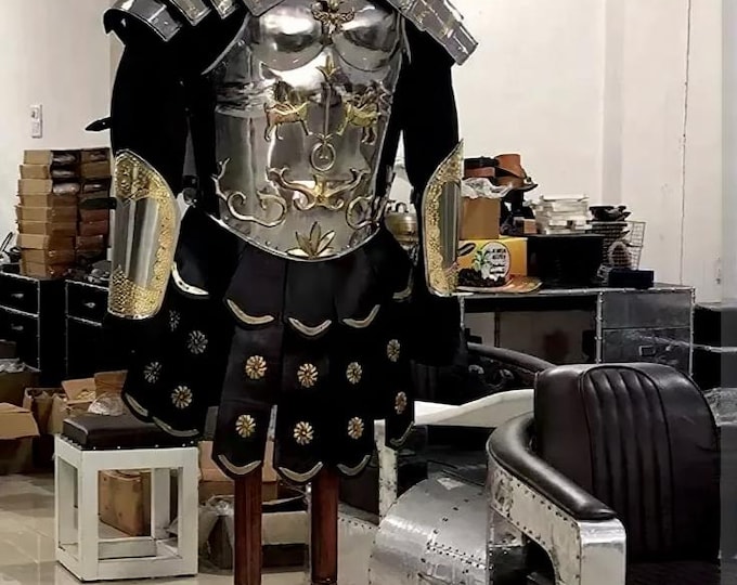 Medieval Greek Muscle Armor Muscular Cuirass Ancient Roman Hunting Costume Breastplate