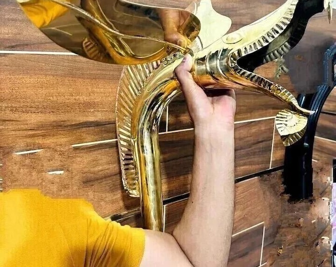 Handmade Brass Celtic Carnyx | Playable War Horn, LARP Prop