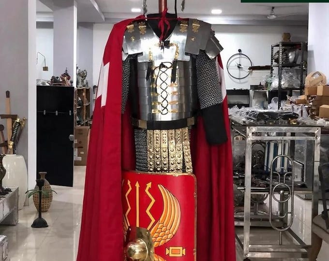 Handmade Roman Lorica Segmentata Armor Set | Wearable Costume, LARP Outfit