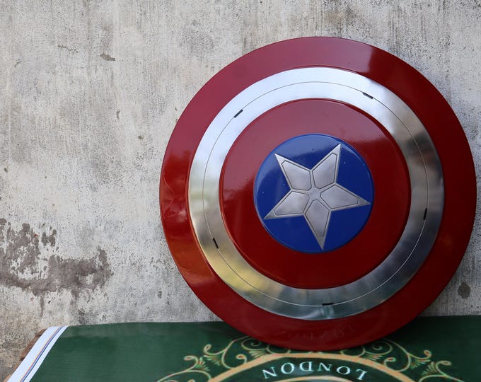 24 Inch Metal Captain America Shield | MCU Replica, Cosplay Prop