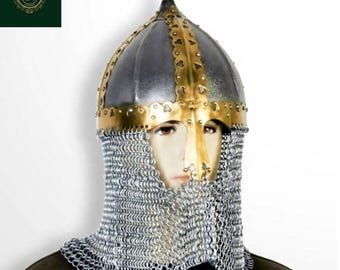 Handmade Norman Viking Helmet | 18G Polished Steel Armor