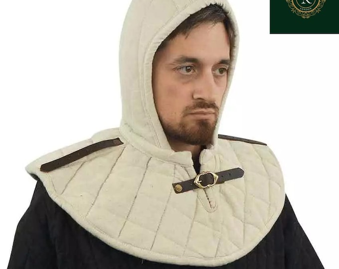Medieval Padded Arming Cap with Collar | LARP Reenactment Armor