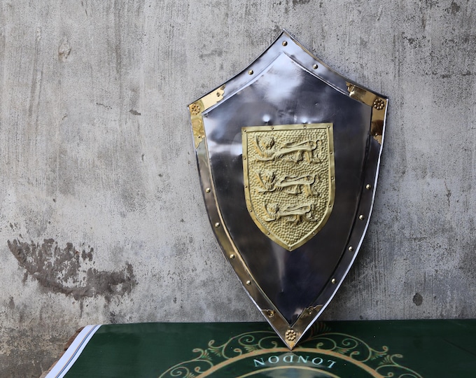 Medieval Steel Shield | King Richard Lionheart Crusader Decor