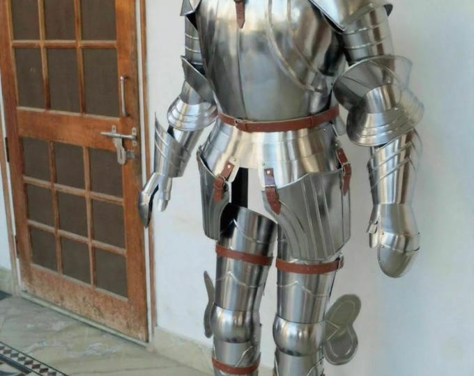Wearable Medieval Knight Suit of Armor | Full Body Crusader Steel Costume