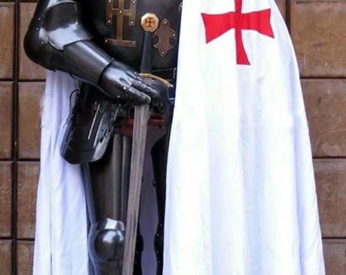 Medieval Black Knight Armor Suit | Crusader Full Body Armour Costume | Wearable Gothic Battle Armor