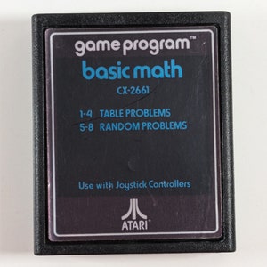 Basic Math For Atari 2600 Video Game - Tested/Works! Text Label Retro, Vintage and Classic Arcade Title!