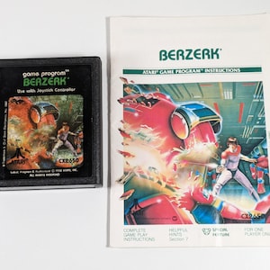 Berzerk Atari 2600 Game with Manual/Instructions, Tested Working, Vintage Arcade Shooter Classic, Includes Manual