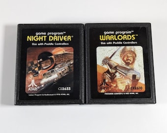 Warlords & Night Driver Games Bundle for Atari 2600 - Tested/Works - Vintage 1981 Paddle Controller Multiplayer Action
