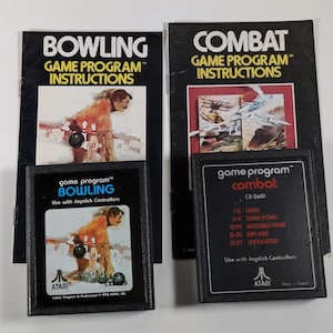Bowling n Combat For Atari 2600 With Manual/Instructions TESTED/WORKS Vintage Retro and Classic Video Game Combined Shipping