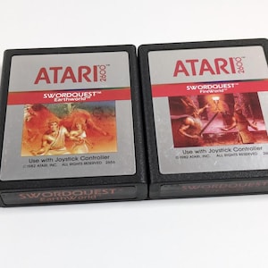 SwordQuest EarthWorld and FireWorld For Atari 2600 Games Two Pack - Tested/Works - Retro, Vintage, Classic - Combined Shipping
