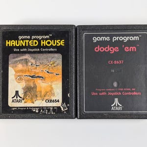 Haunted House and Dodge Em for Atari 2600 Game Lot - Tested & Working - Classic Vintage Pair Video Game Combined Shipping