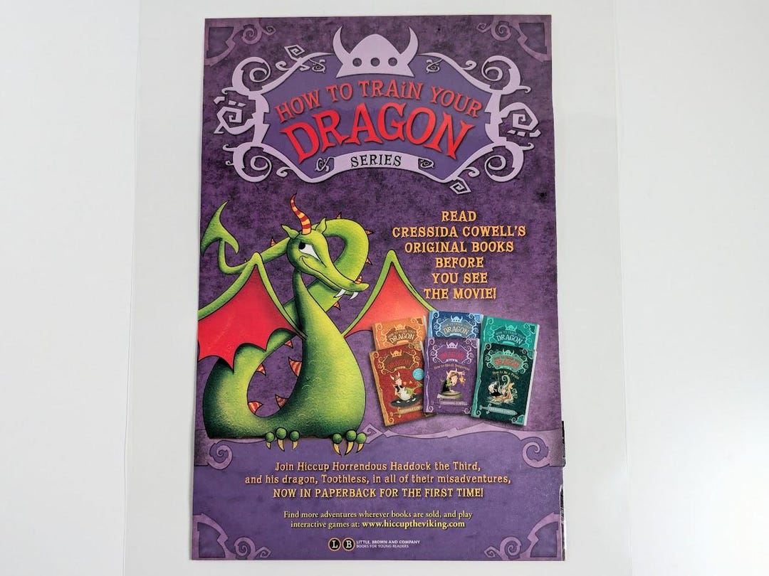 How to Train Your Dragon Book Series Ad - 2000s Laminated Advertisement