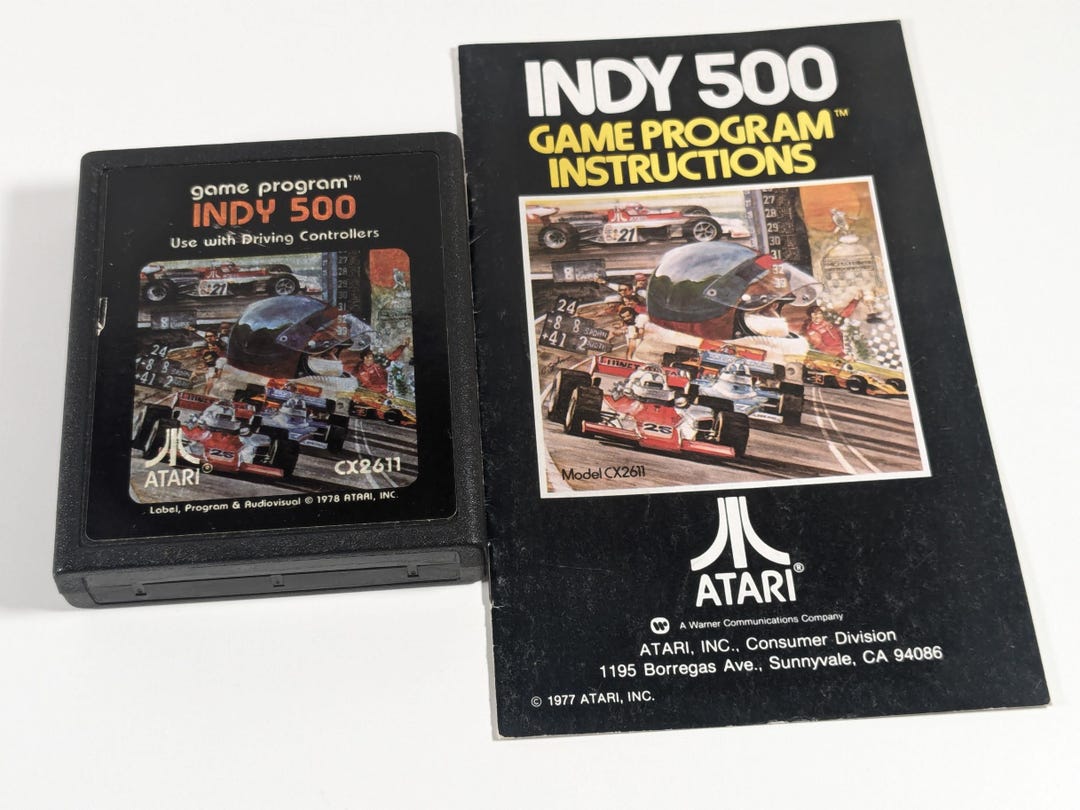 Indy 500 Atari 2600 Game With Manual, Tested and Working, Missing End ...