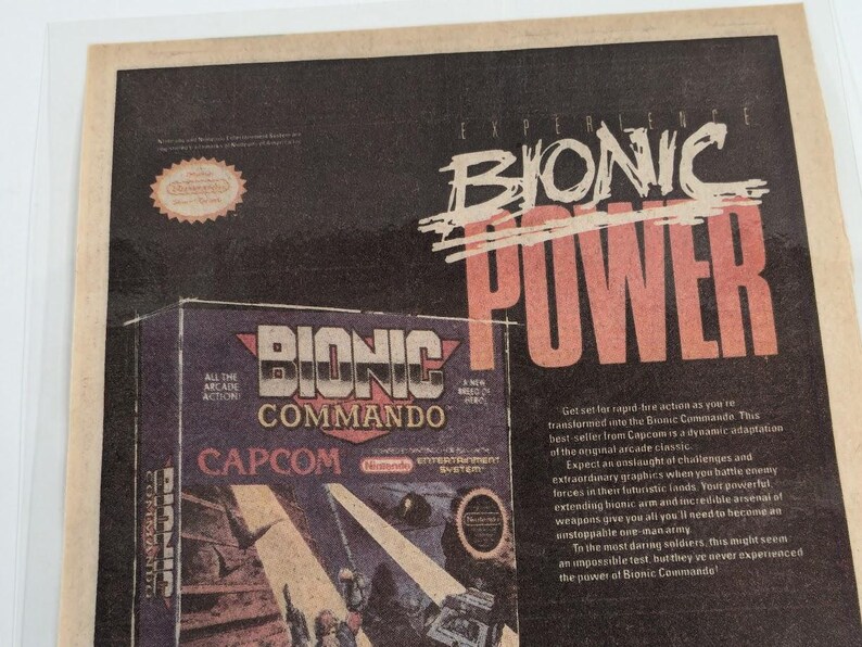 Mega Man 2 Strider NES Ad & Bionic Commando Capcom NES Ad 2 Pack ...