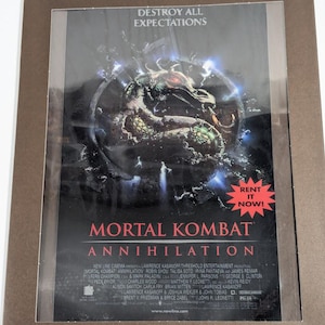Mortal Kombat Annihilation Ad - Framed 12x9.5 Movie Poster Decor 90s Nostalgia - Scorpion, Johnny Cage - Combined Shipping