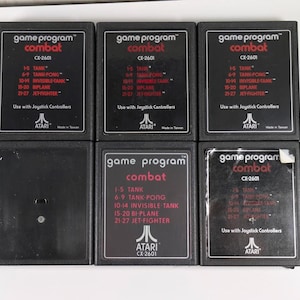 Lot of 6 Atari 2600 Combat Game Cartridges for Homebrew, Art, Custom Games, or Replacement Parts - Shells - Combined Shipping