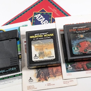 Haunted House Star Raiders Frogs and Flies Atari 2600 Games Lot w/ Manuals/Instructions + Vintage Atari Catalog Combined Shipping