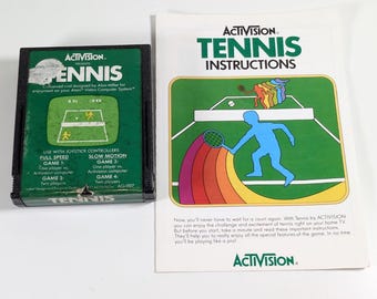 Tennis Game for Atari 2600 w/ Manual/Instructions - Tested/Works - Vintage 1981 Sports Gaming Classic Activision - Combined Shipping Program