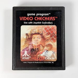 Video Checkers Atari 2600 Game Cartridge CX2636 by Atari 1978 Tested and Working Retro Gaming Collectible Board Game