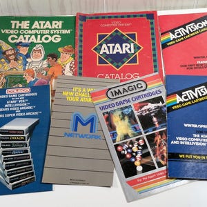 7 Atari 2600 Catalogs, Includes Activision, Coleco, Imagic & More, Combined Shipping - Vintage Atari Lot - Video Games