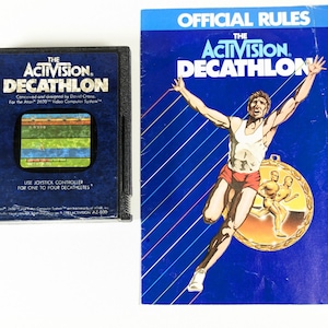 The Activision Decathlon Atari 2600 Game with Official Rules Booklet Manual/Instructions, Tested and Working, Used Vintage Sports Game