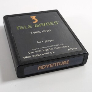 Adventure Game Program 4975154 Tele Games Repro End Label for Atari 2600 - Tested/Works - Vintage 1978 Fantasy Quest Retro Combined Shipping